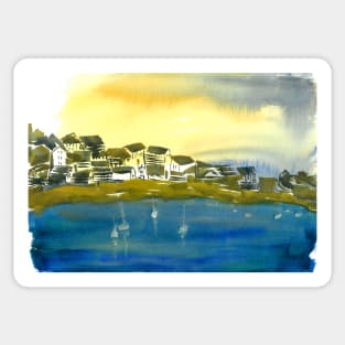 Mediterranean Seascape at Dawn Sticker